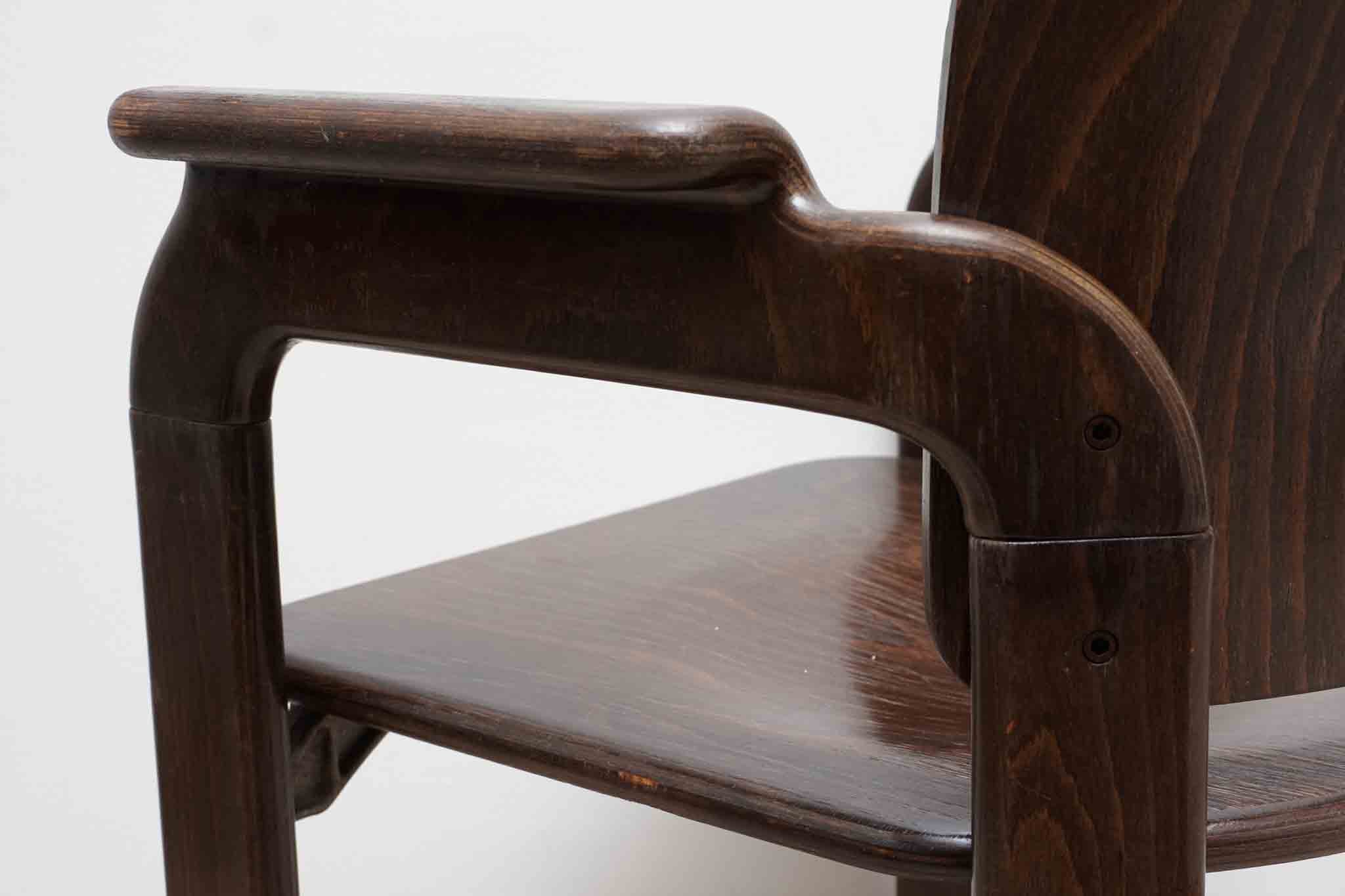 Chaise Bruno Rey avec accoudoirs ébène