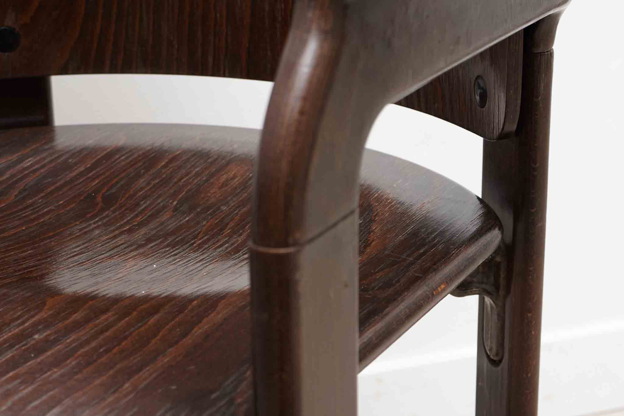 Chaise Bruno Rey avec accoudoirs ébène
