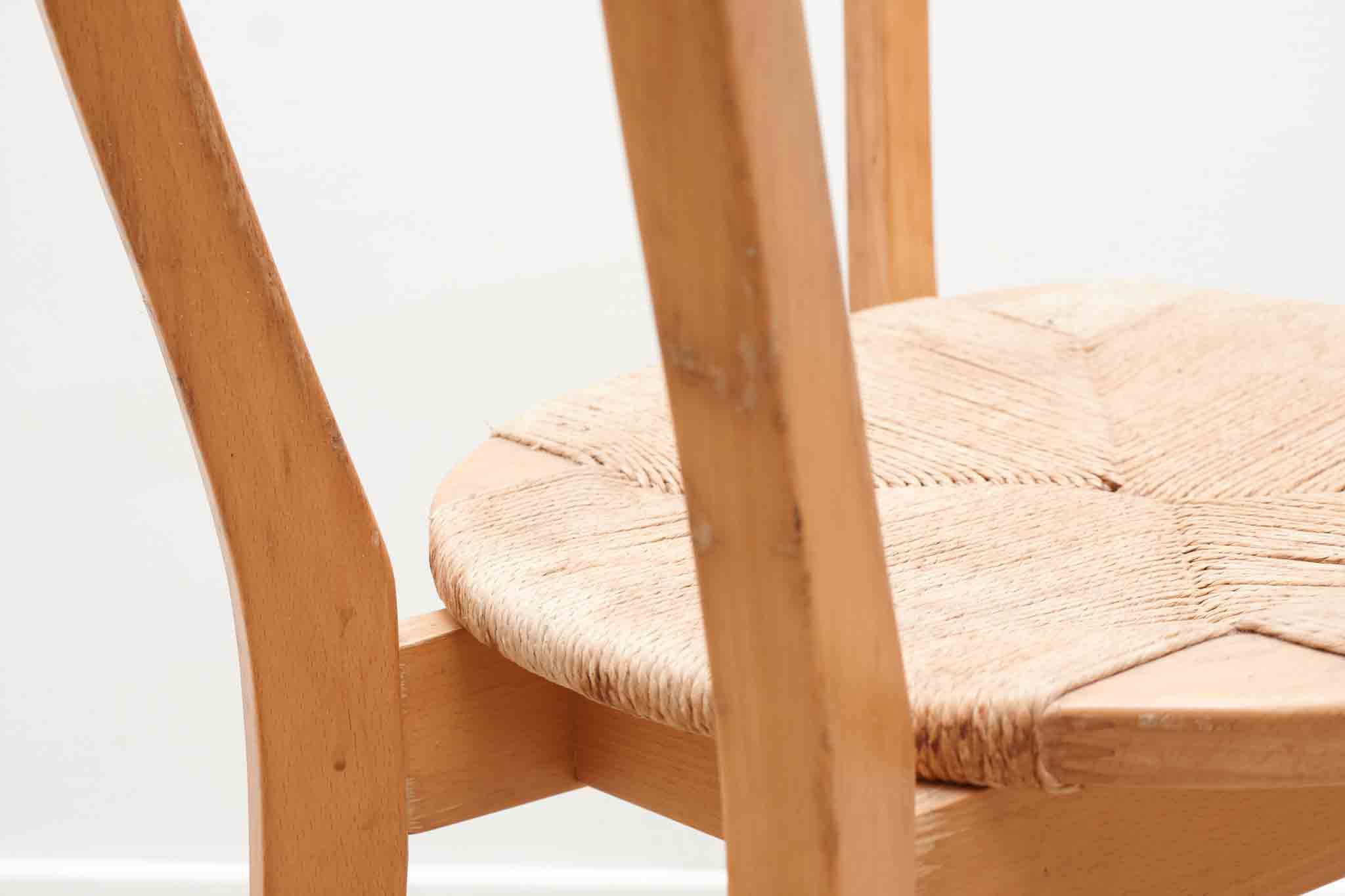 Lot de 4 chaises scandinave paillées