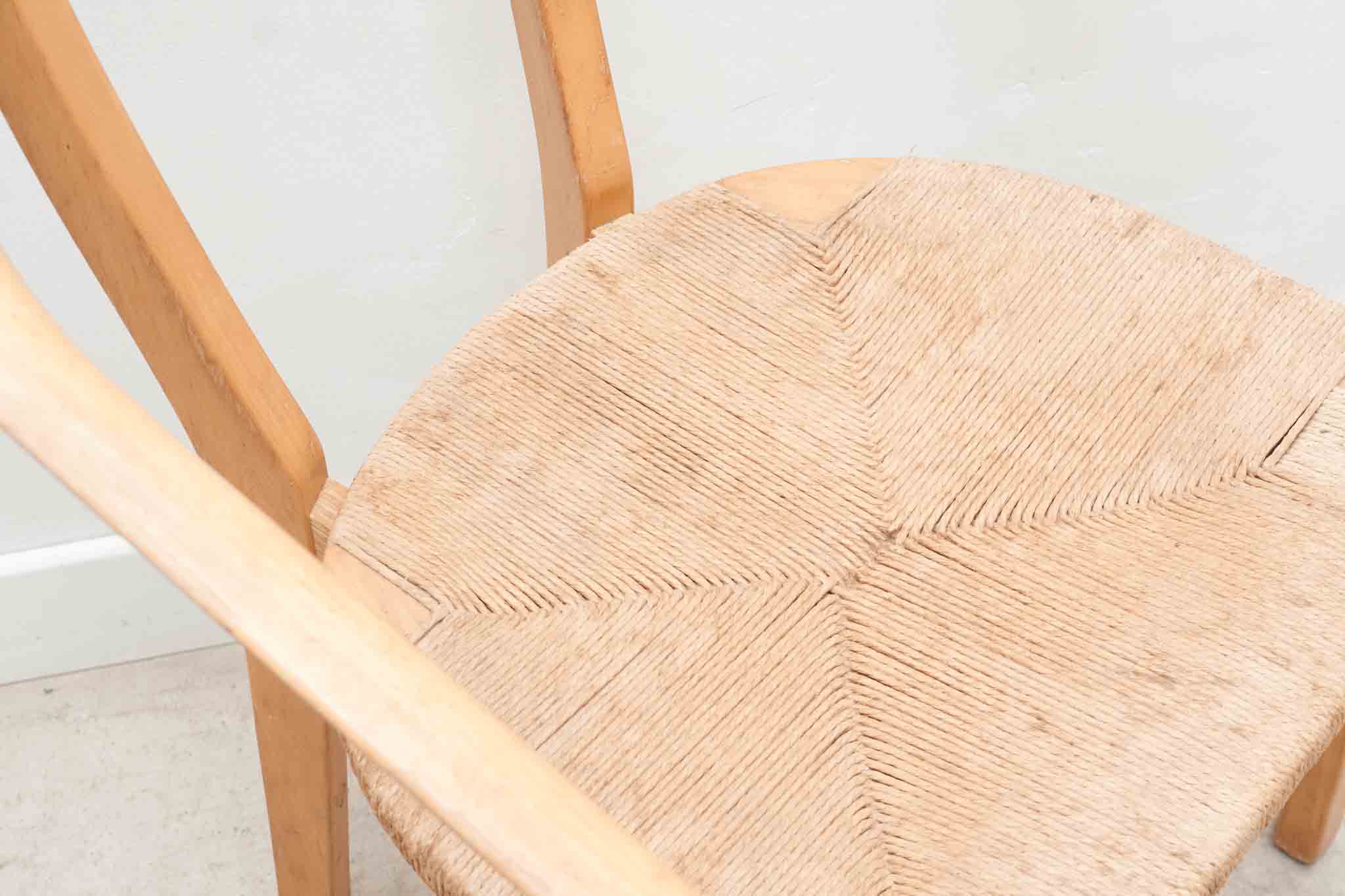 Lot de 4 chaises scandinave paillées