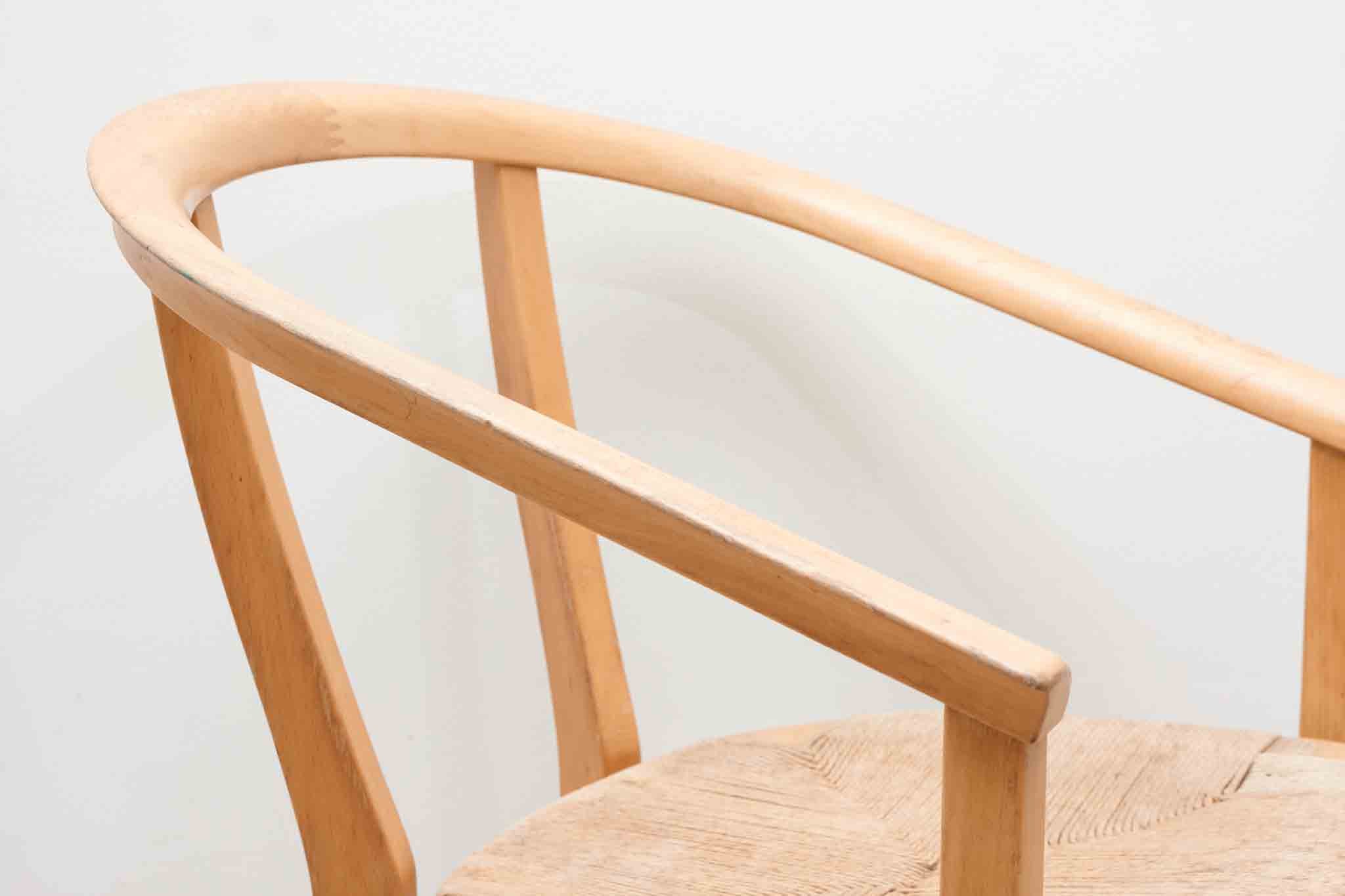 Lot de 4 chaises scandinave paillées