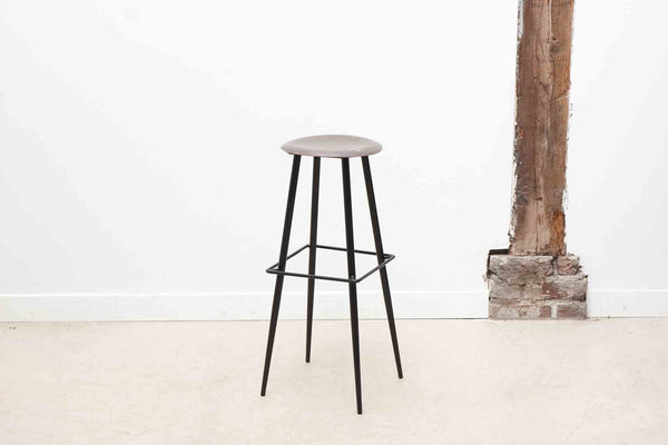 Bar stool with thin metal legs