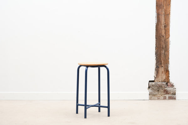 Blue low stool in x