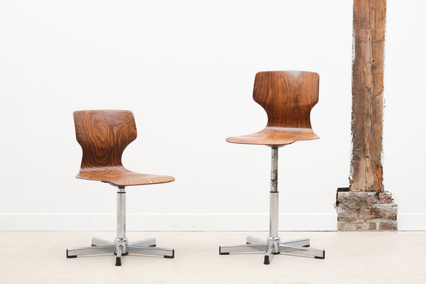 Adjustable workshop chair oak / chrome