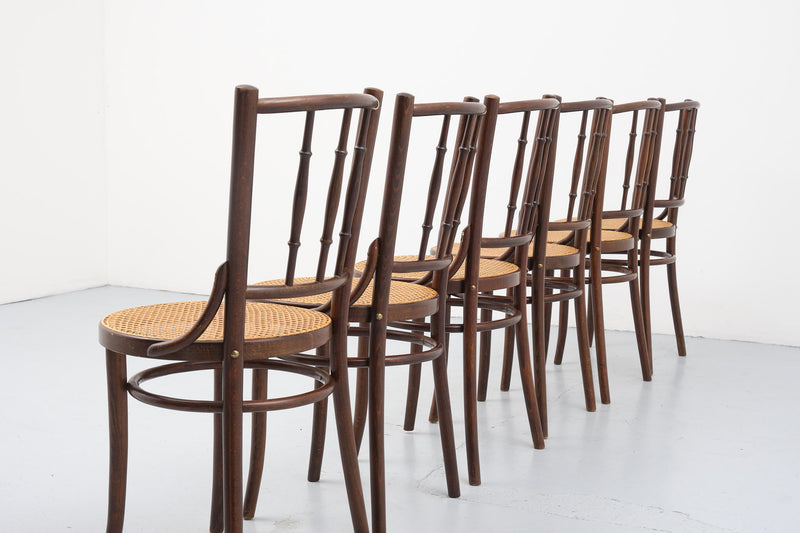 Wood and caning bistro chair