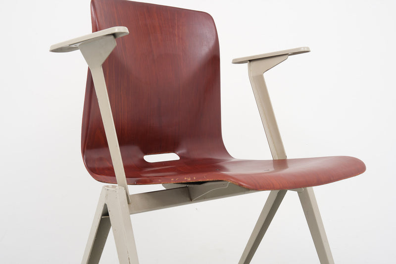 Galvanitas S22 chair mahogany / gray armrests