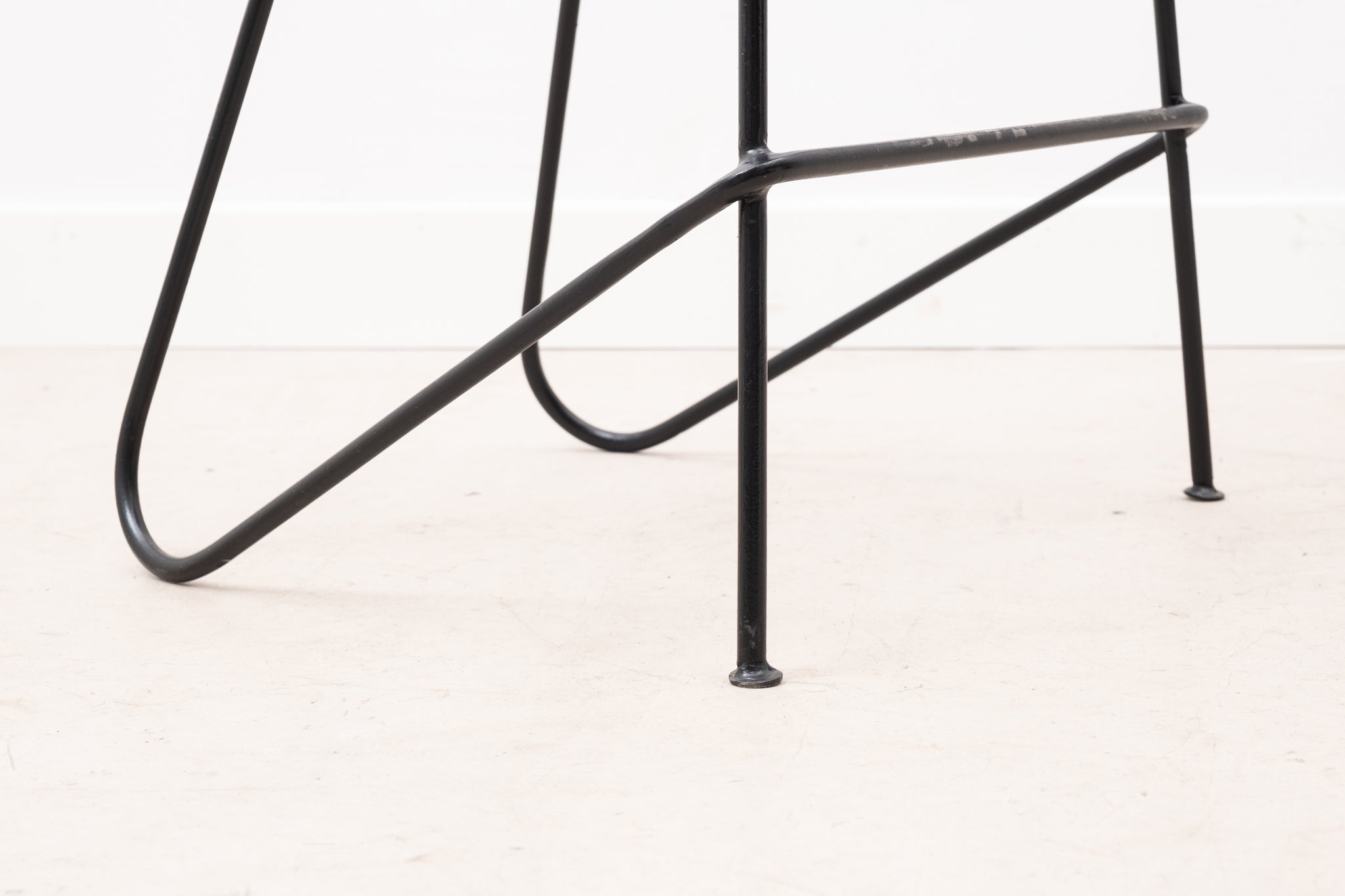 Metal and black wood high chair