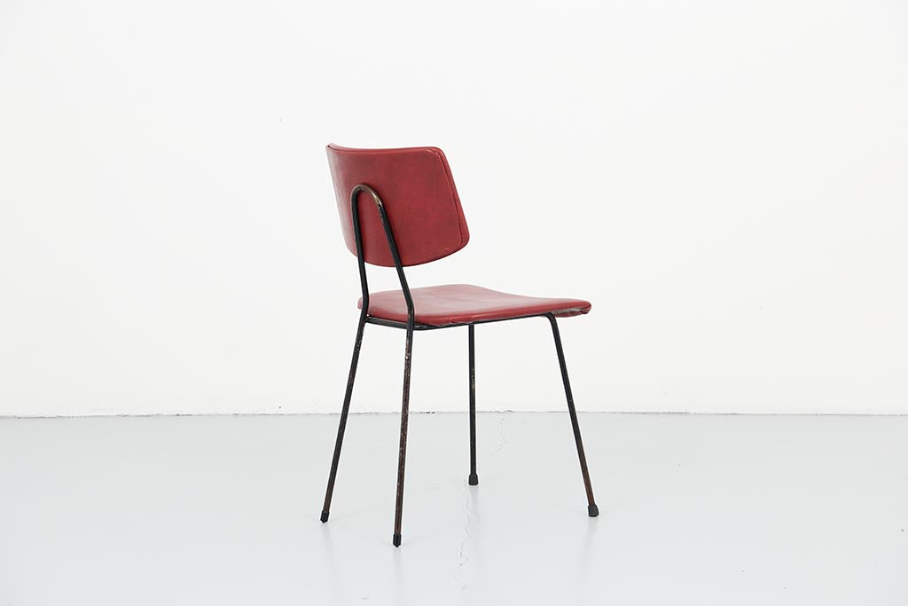 Chaise vintage Kembo bordeaux et noir