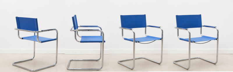 Set de 4 chaises style Thonet S34 - bleu
