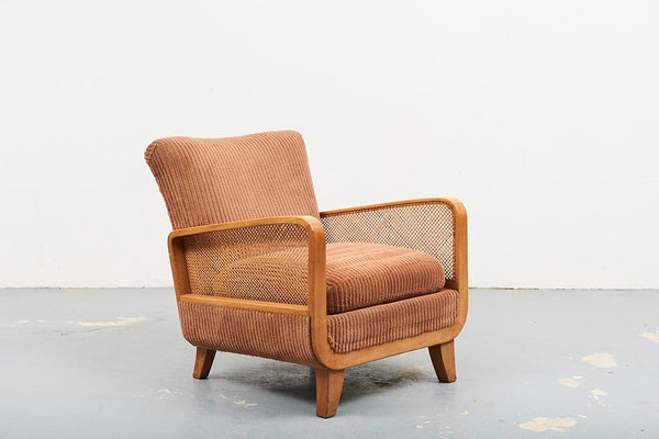 Caned Art Deco armchair