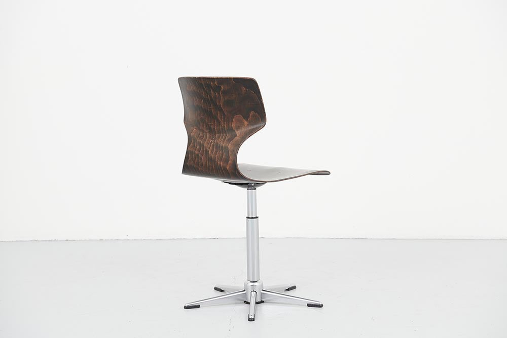 Chaise atelier ajustable Flötotto ébène et chrome